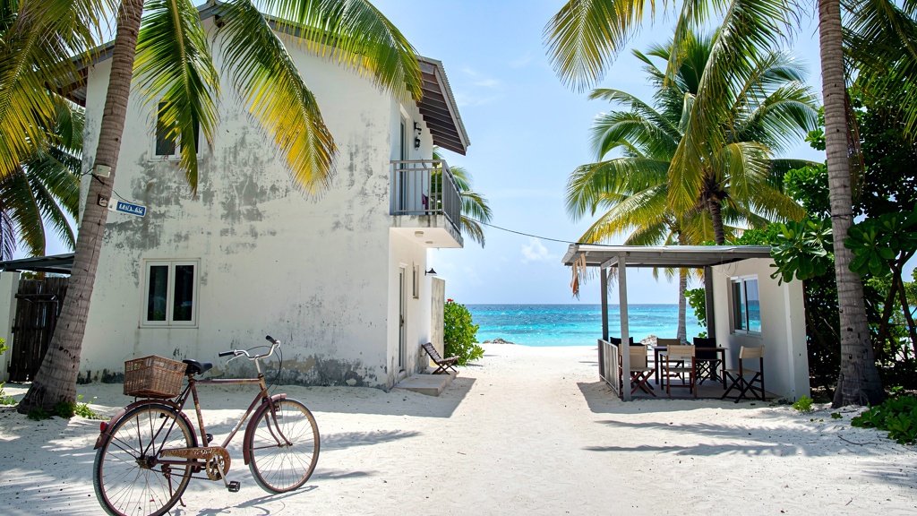 Budget guesthouse on a local Maldives island