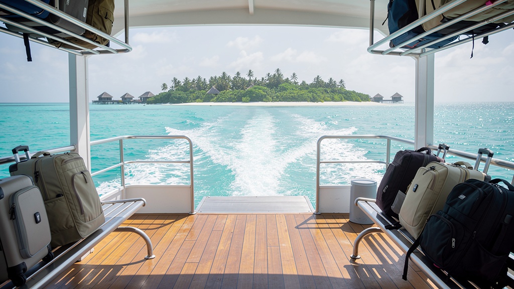 Public ferry crossing between Maldives islands